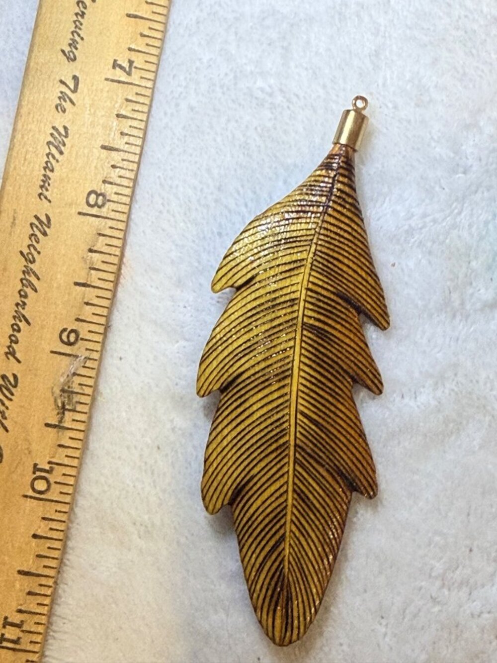 Feather Pendant Charm For Jewelry Making Or Crafts 3 Inches Long